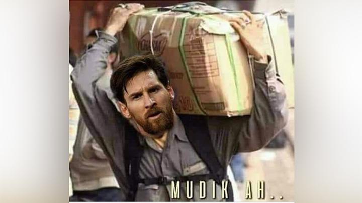 Meme Messi siap-siap pulang kampung