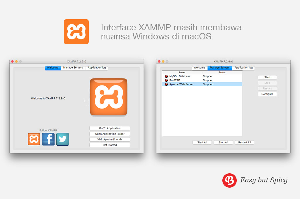 Tampilan Panel XAMPP di macOS