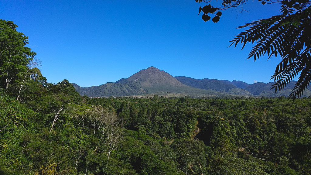 5 Januari 2019 — Pemandangan gunung Burni Telong dengan latar langit biru.