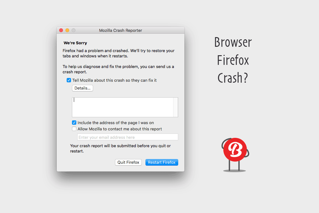 what do i do if firefox for mac crashed?