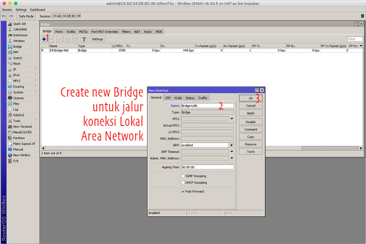 10_Breedie_MikroTIK add new Bridge LAN
